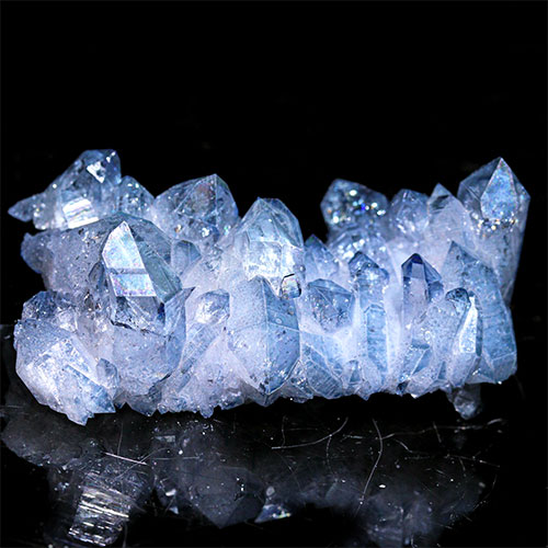 〔D494-10〕極上品 アーカンソー州産 ブルーオーラ クラスター クォーツ ARKANSAS CRYSTAL ギャランティーカード付
