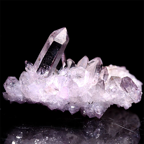 〔D494-25〕極上品 アーカンソー州産 ピンクオーラ クラスター クォーツ ARKANSAS CRYSTAL ギャランティーカード付