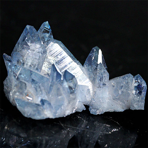 〔D494-4〕極上品 アーカンソー州産 ブルーオーラ クラスター クォーツ ARKANSAS CRYSTAL ギャランティーカード付
