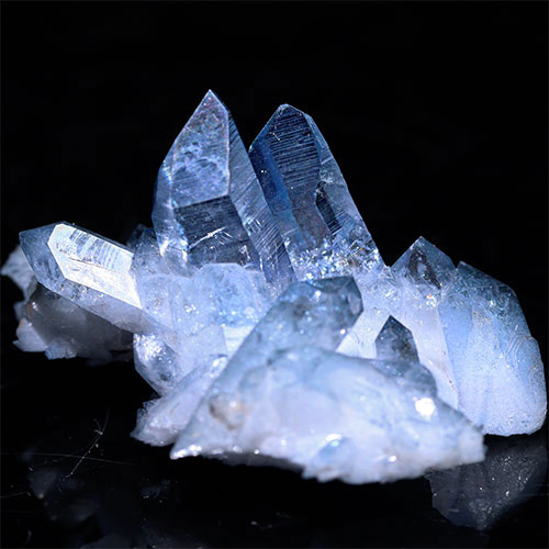 〔D494-5〕極上品 アーカンソー州産 ブルーオーラ クラスター クォーツ ARKANSAS CRYSTAL ギャランティーカード付