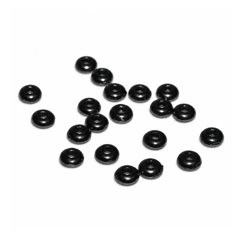 〔G4-101〕約4mm 30個入り ブラックカラー ロンデル ボタン スペーサービーズ アクセサリーパーツ