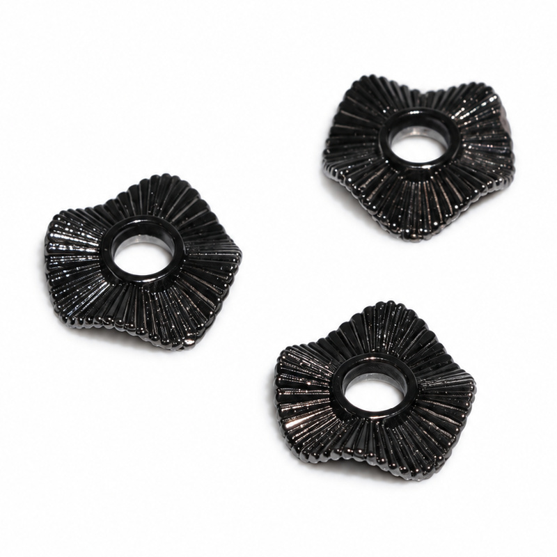 〔G4-103〕10個入り 10*2.6mm スペーサーパーツ ロンデル ブラックカラー アクセサリーパーツ