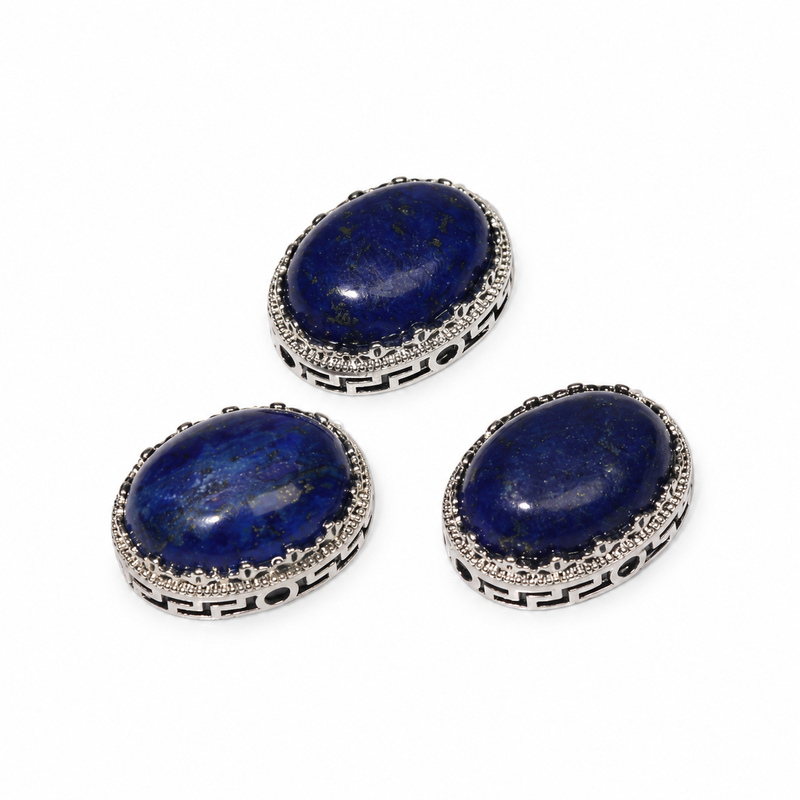 〔J163〕約20*16mm ラピスラズリ Lapis Lazuli オーバル ペンダントトップ・ブレスレットパーツ【ランダム発送】