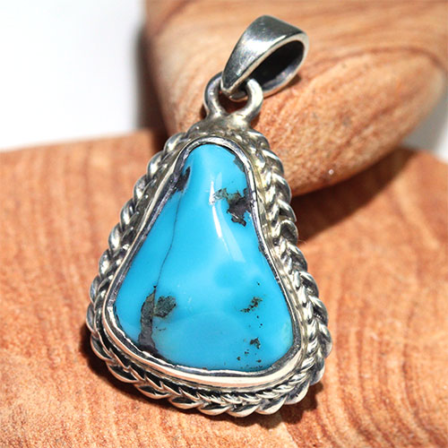 〔J373-15〕アリゾナ スリーピングビューティーターコイズ SV925 ペンダント Sleeping Beauty Turquoise