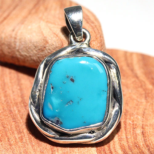 〔J373-4〕アリゾナ スリーピングビューティーターコイズ SV925 ペンダント Sleeping Beauty Turquoise