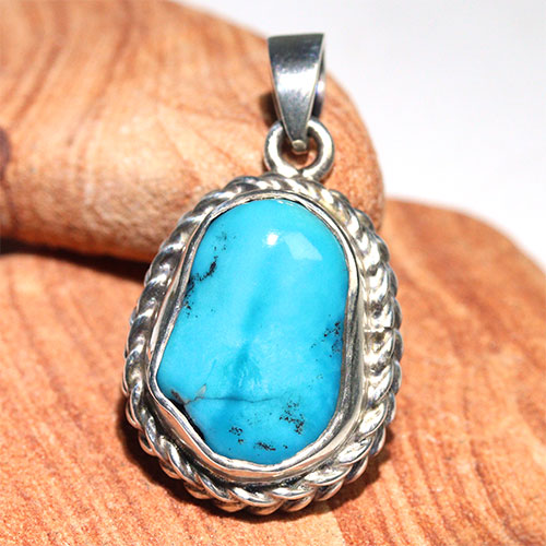 〔J373-7〕アリゾナ スリーピングビューティーターコイズ SV925 ペンダント Sleeping Beauty Turquoise