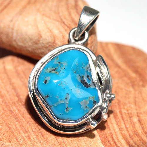 〔J373-9〕アリゾナ スリーピングビューティーターコイズ SV925 ペンダント Sleeping Beauty Turquoise