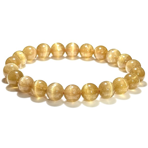 〔K2059-3〕希少！極上品質！ゴールデンアパタイトキャッツアイ ブレスレット【FOREST 天然石 パワーストーン】