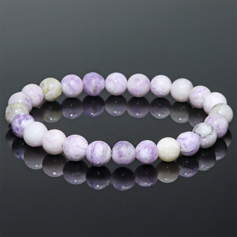 〔K2065-8m〕約8mm 天然色 パープルハウライト ブレスレット Purple Howlite 【ランダム発送】
