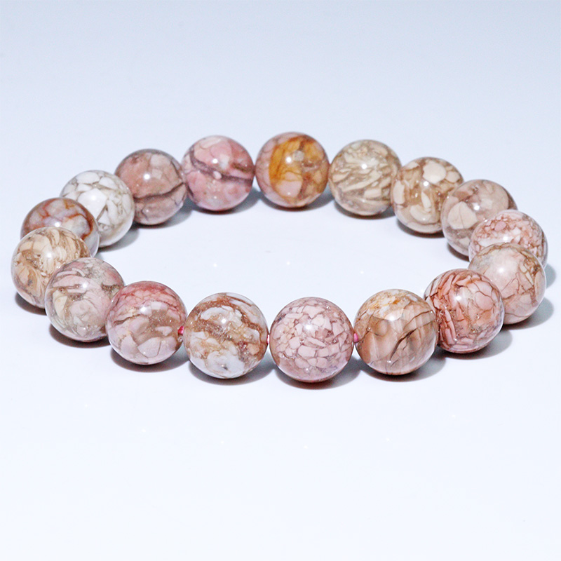 〔K2073-1〕約12mm 爆裂アラシャンアゲート ゴビアゲート 阿拉善瑪瑙 ブレスレット 自然のアート【ランダム発送】