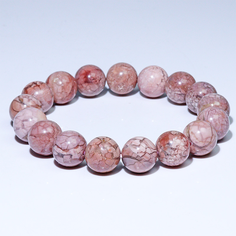 〔K2073-2〕約12mm 爆裂アラシャンアゲート ゴビアゲート 阿拉善瑪瑙 ブレスレット 自然のアート【ランダム発送】