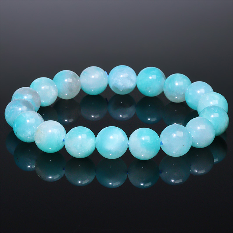 〔K2081-11m〕約11mm アマゾナイトシリカ 天河石 ブレスレット Amazonite 【FOREST 天然石 パワーストーン】