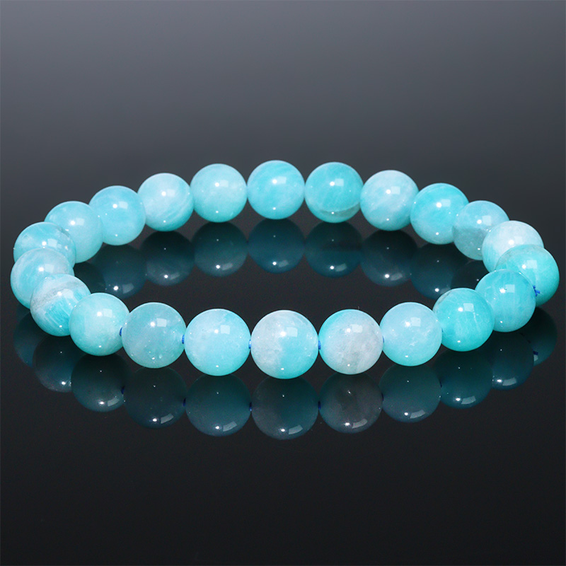 〔K2081-8m〕約8-9mm アマゾナイトシリカ 天河石 ブレスレット Amazonite 【FOREST 天然石 パワーストーン】