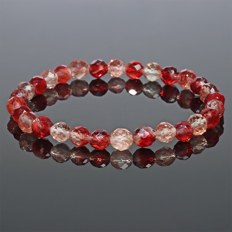 〔K2090-1〕約6mm 高品質 希少石 ミックスカラーアンデシン ブレスレット フェルドスパー