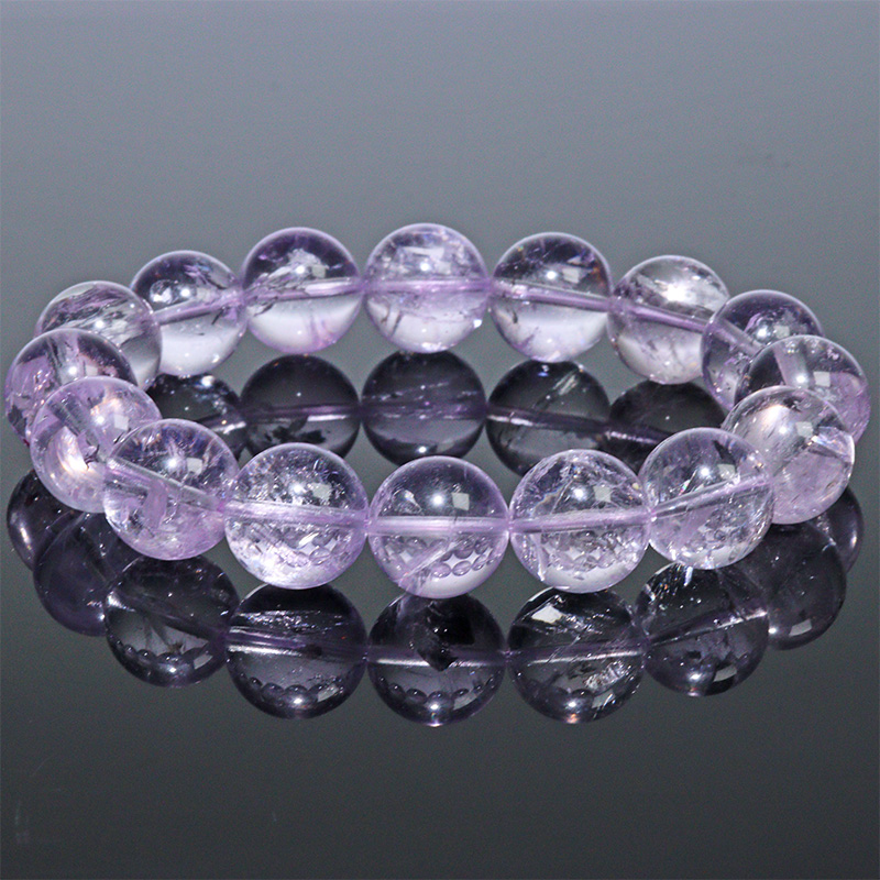 〔K2096-13m〕約13mm 高品質 ボリビア産 ピンクアメジスト  ブレスレット Pink Amethyst【ランダム発送】