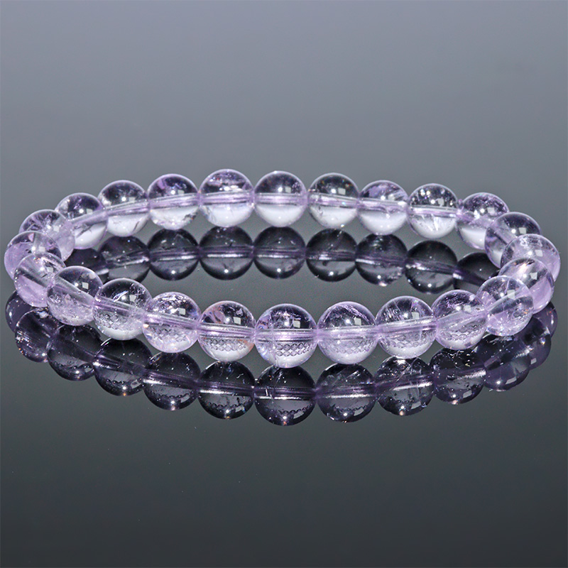 〔K2096-8m〕約8mm 高品質 ボリビア産 ピンクアメジスト  ブレスレット Pink Amethyst【ランダム発送】