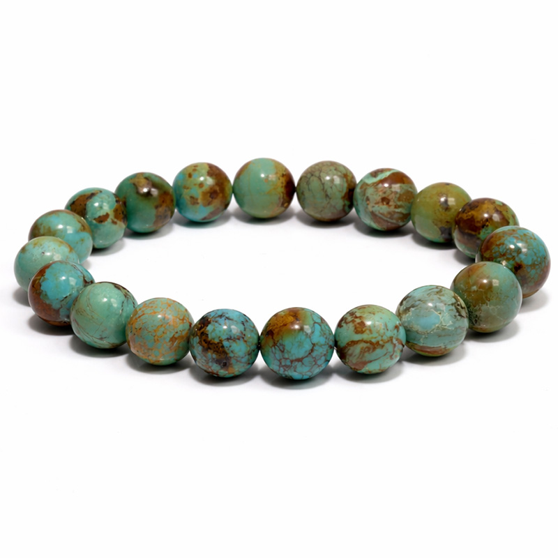 〔K2104〕約10mm ネバダ州産 ネバダターコイズ ブレスレット Nevada Turquoise【カード付】