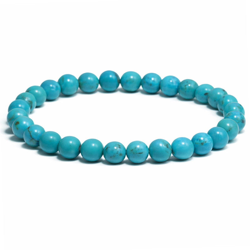 〔K2107-1〕約6.5mm メキシコ産ナコザリターコイズターコイズ ブレスレット Nacozari turquoise【カード付】