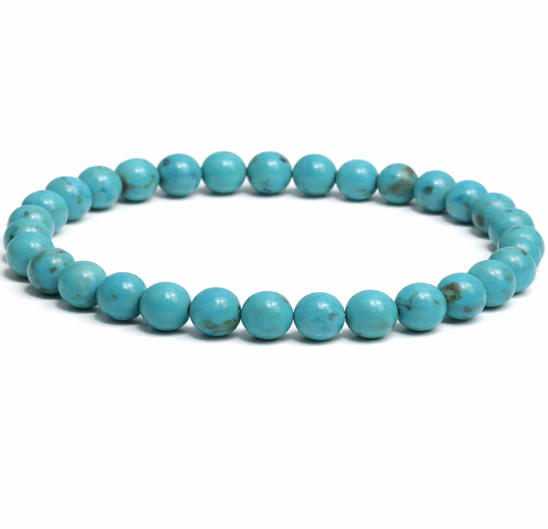 〔K2107-2〕約6.5mm メキシコ産ナコザリターコイズターコイズ ブレスレット Nacozari turquoise【カード付】