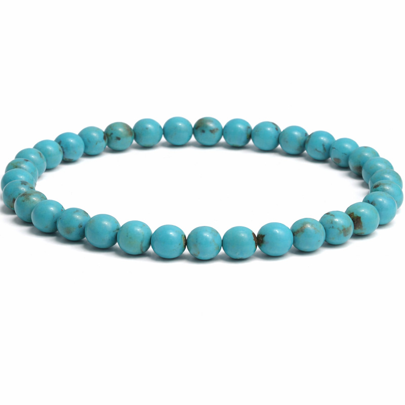 〔K2107-3〕約6.5mm メキシコ産ナコザリターコイズターコイズ ブレスレット Nacozari turquoise【カード付】