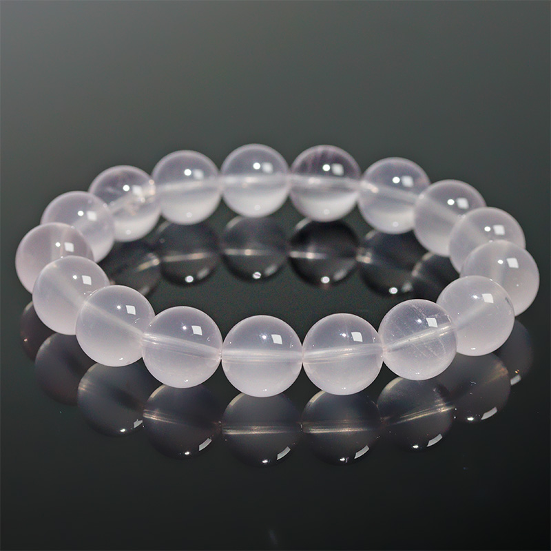 〔K2108-12m〕約12mm コロンビア産 ピンクレムリアンシードクリスタルブレスレット ギャランティーカード Pink Lemurian