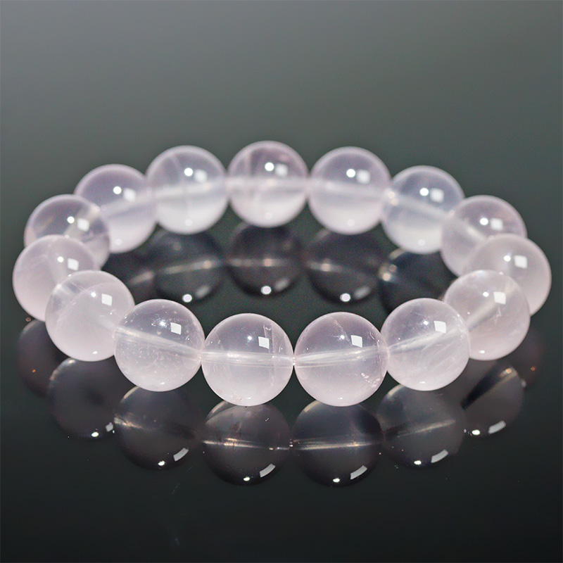 〔K2108-14m〕約14mm コロンビア産 ピンクレムリアンシードクリスタルブレスレット ギャランティーカード Pink Lemurian