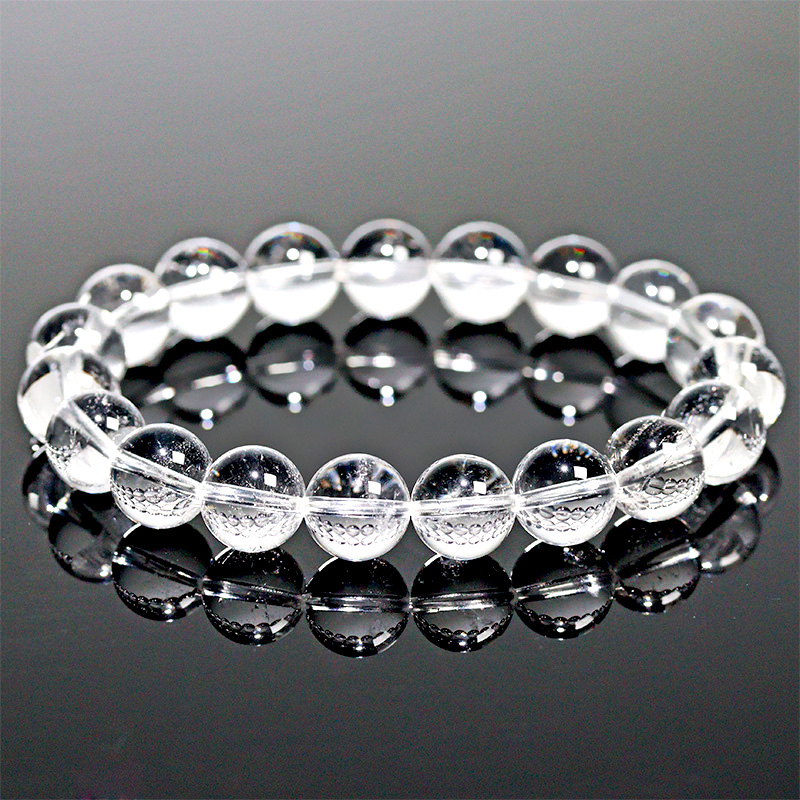 〔K2109-10m〕約10mm コロンビア産 水晶 ムリアンシードクリスタルブレスレット ギャランティーカード Lemurian