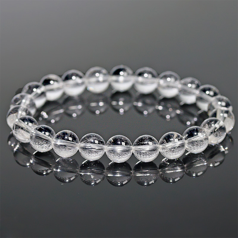 〔K2109-8m〕約8mm コロンビア産 水晶 ムリアンシードクリスタルブレスレット ギャランティーカードLemurian