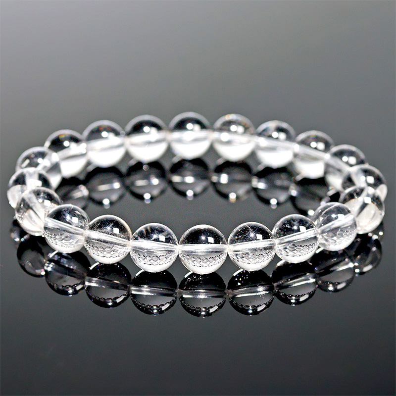 〔K2109-9m〕約9mm コロンビア産 水晶 ムリアンシードクリスタルブレスレット ギャランティーカード Lemurian