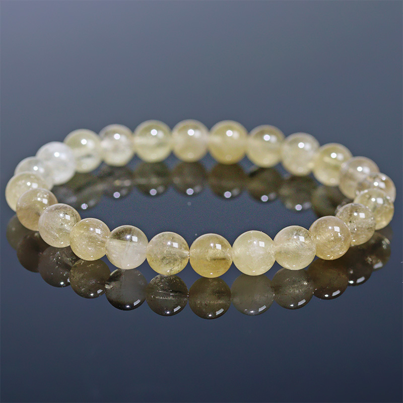 〔K2110-2〕約7mm コロンビア産 ゴールデンムリアンシードクリスタルブレスレット ギャランティーカード Lemurian