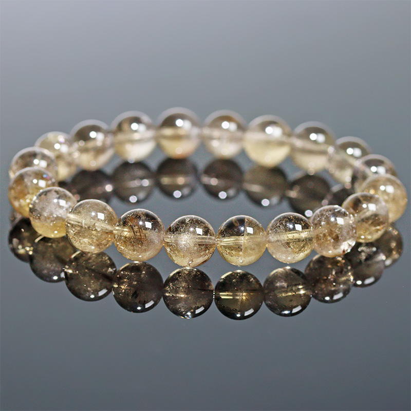 〔K2110-20〕約9mm コロンビア産 ゴールデンムリアンシードクリスタルブレスレット ギャランティーカード Lemurian