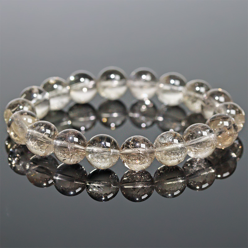 〔K2110-22〕約11mm コロンビア産 ゴールデンムリアンシードクリスタルブレスレット ギャランティーカード Lemurian