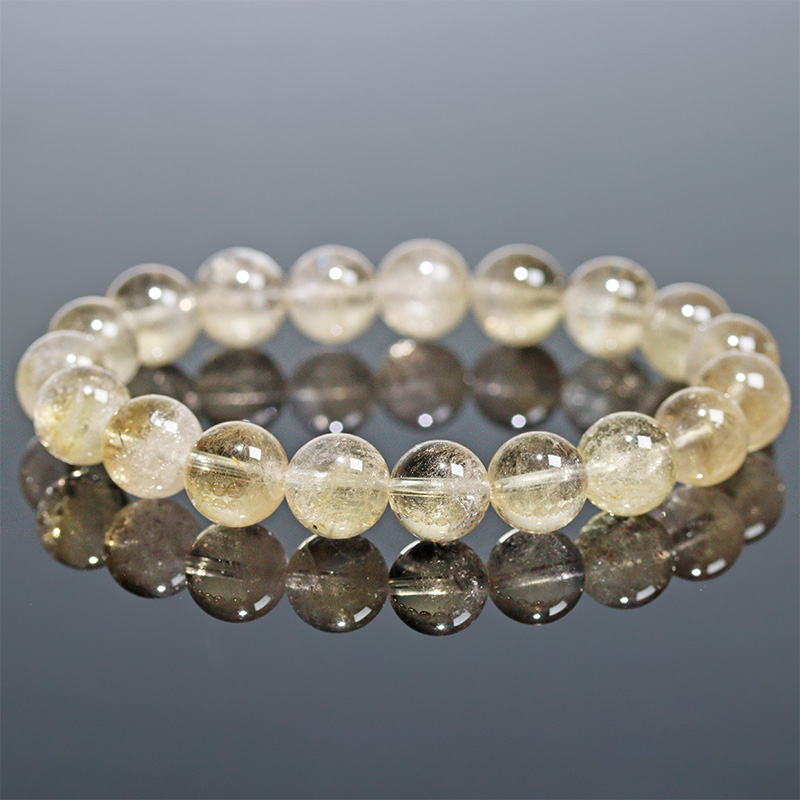 〔K2110-24〕約10mm コロンビア産 ゴールデンムリアンシードクリスタルブレスレット ギャランティーカード Lemurian