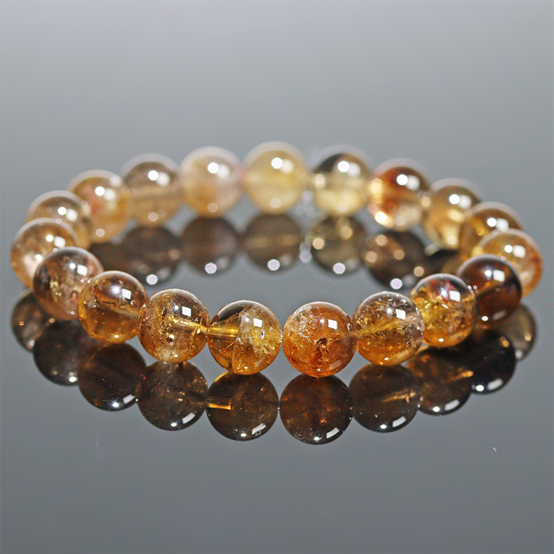 〔K2110-27〕約10mm コロンビア産 ゴールデンムリアンシードクリスタルブレスレット ギャランティーカード Lemurian