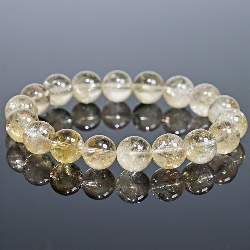 〔K2110-28〕約11mm コロンビア産 ゴールデンムリアンシードクリスタルブレスレット ギャランティーカード Lemurian