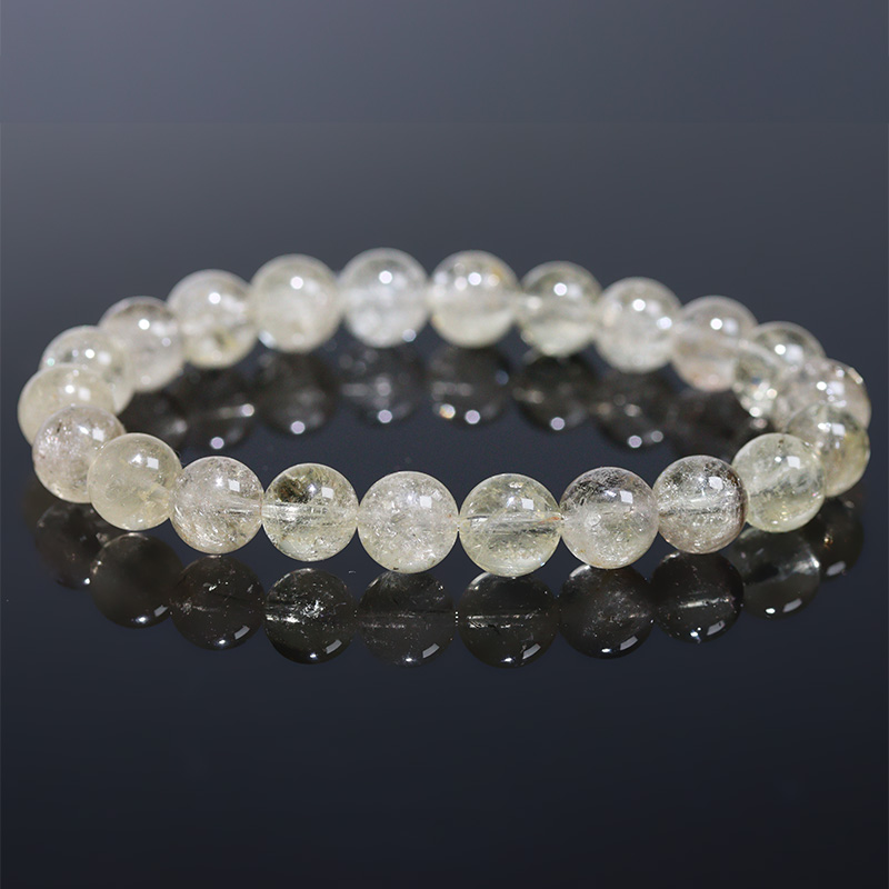 〔K2110-3〕約8mm コロンビア産 ゴールデンムリアンシードクリスタルブレスレット ギャランティーカード Lemurian