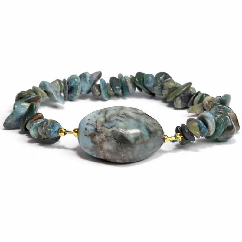 〔K2117-4〕激レア ロシア産ダイアナイト デザインブレスレット さざれ Dianite【カード付】