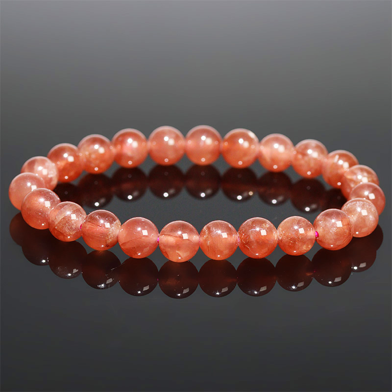 〔K2200-1〕約8mm ペルー産 インカローズ ブレスレット Incarose(Rhodochrosite) 菱マンガン鉱