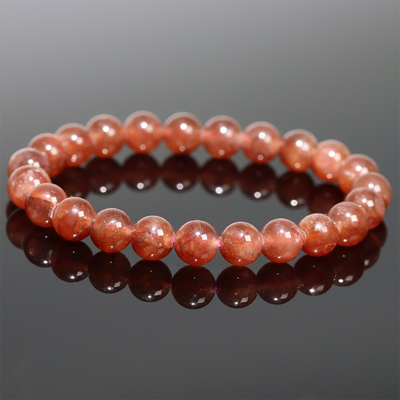 〔K2200-3〕約8mm ペルー産 インカローズ ブレスレット Incarose(Rhodochrosite) 菱マンガン鉱