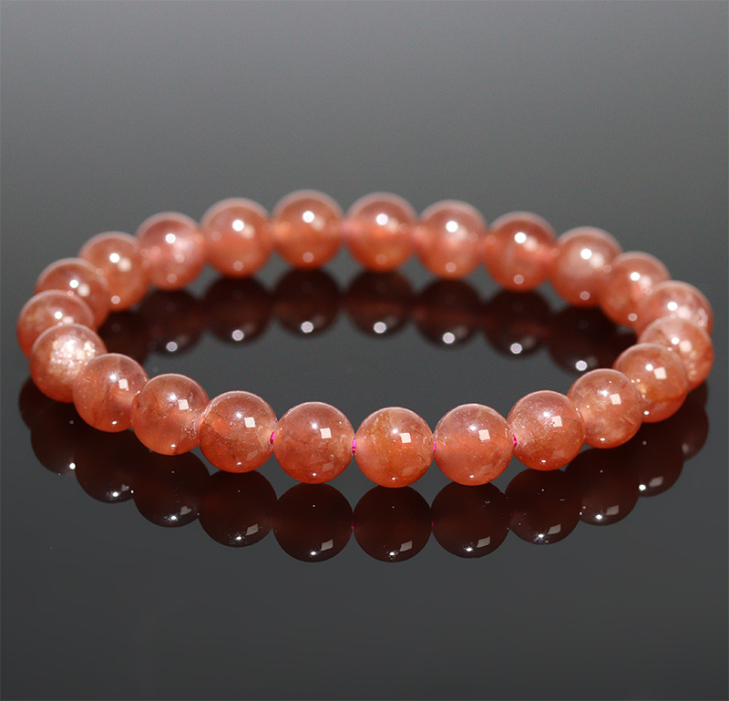 〔K2200-7〕約8mm ペルー産 インカローズ ブレスレット Incarose(Rhodochrosite) 菱マンガン鉱