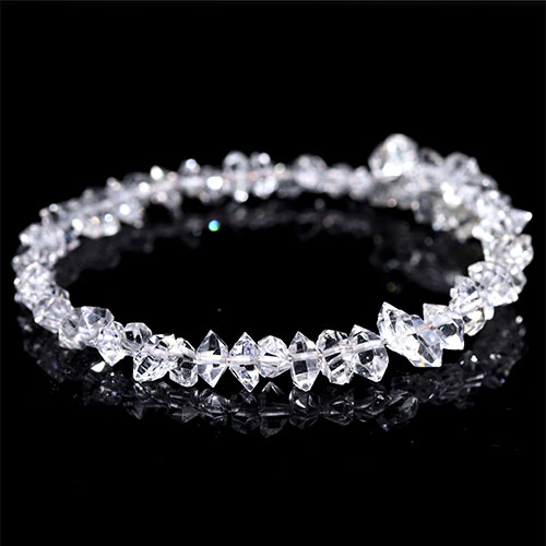 〔K2208〕ニューヨーク州 ハーキマーダイヤモンド ワイヤーブレスレット Herkimer diamond ギャランティーカード付