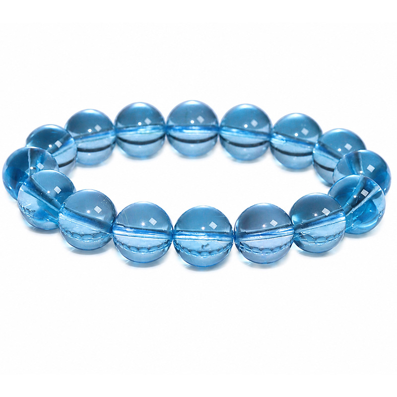 〔K2211-3〕【トップクオリティ】 約13mm スイスブルートパーズ ブレスレット Swiss Blue Topaz