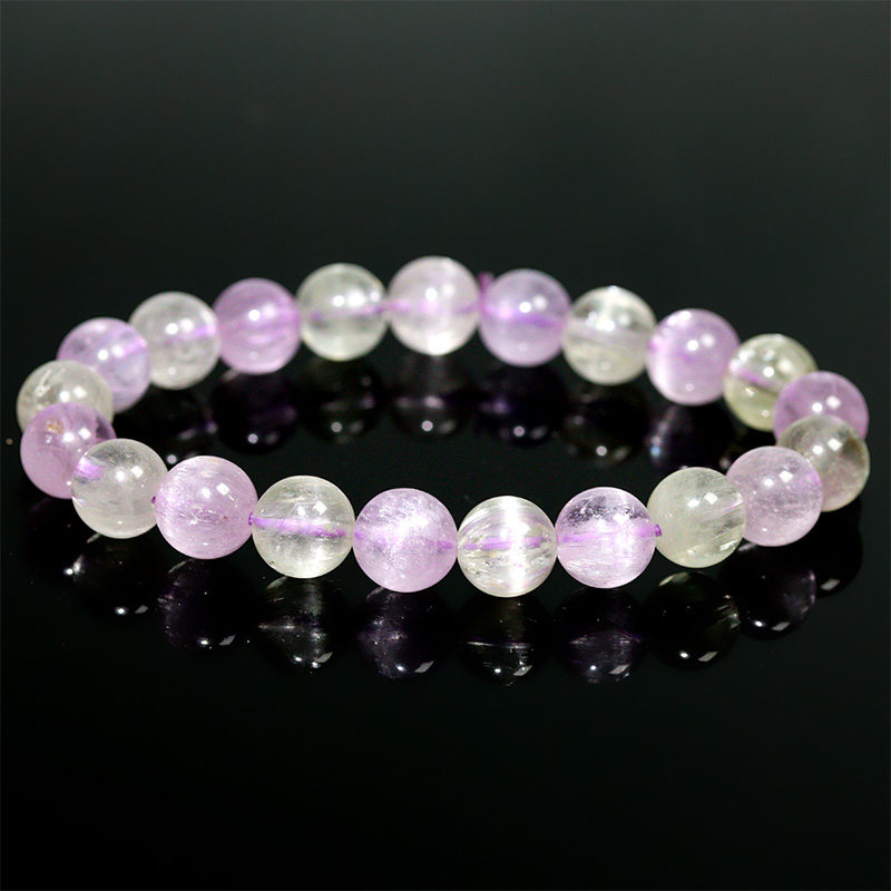 〔K2213-10〕約9mm キャッツアイクンツァイト スポジュメン Kunzite ブレスレット