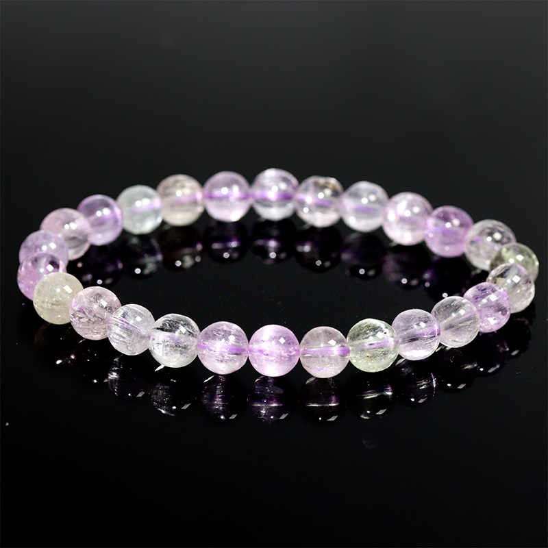 〔K2213-14〕約7mm キャッツアイクンツァイト スポジュメン Kunzite ブレスレット