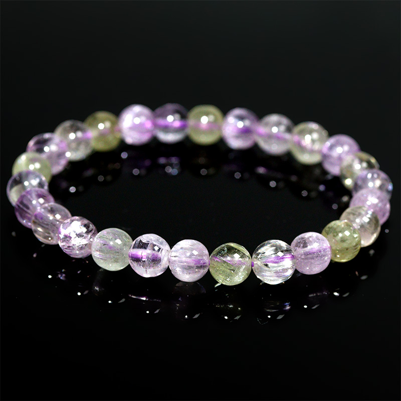 〔K2213-16〕約7mm キャッツアイクンツァイト スポジュメン Kunzite ブレスレット