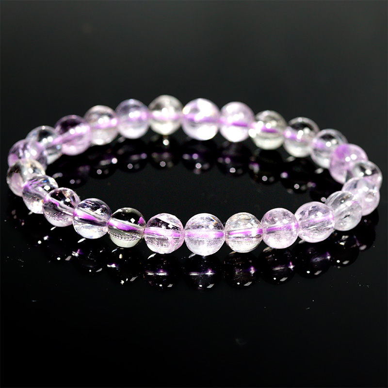 〔K2213-17〕約7mm キャッツアイクンツァイト スポジュメン Kunzite ブレスレット