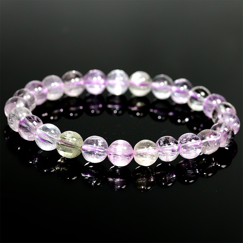 〔K2213-19〕約7mm キャッツアイクンツァイト スポジュメン Kunzite ブレスレット