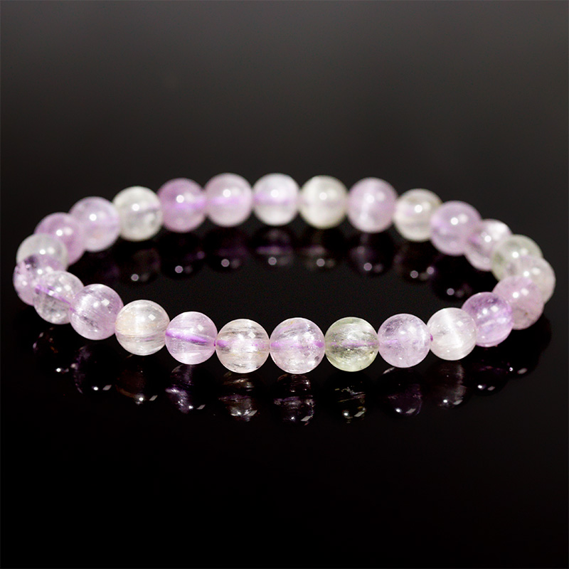 〔K2213-2〕約7mm キャッツアイクンツァイト スポジュメン Kunzite ブレスレット