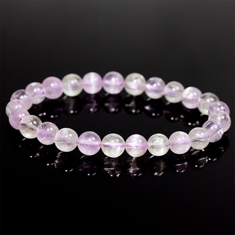 〔K2213-4〕約7.8mm キャッツアイクンツァイト スポジュメン Kunzite ブレスレット