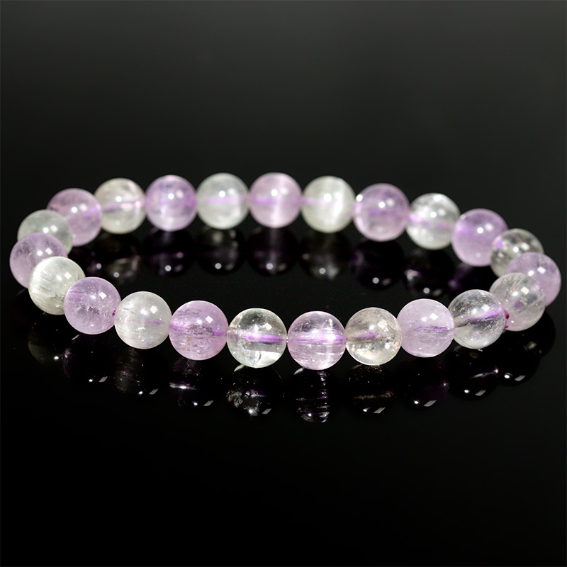 〔K2213-6〕約8mm キャッツアイクンツァイト スポジュメン Kunzite ブレスレット